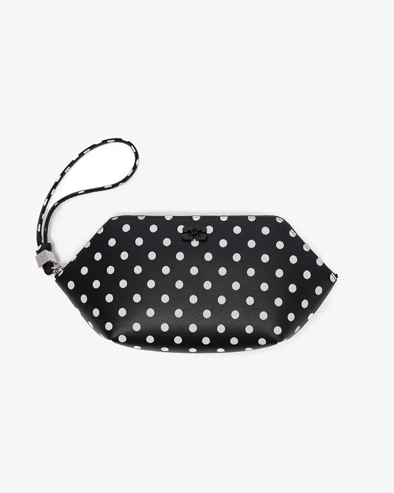 Ganni Bou-Kosmetiktasche mit Punkten schwarz 