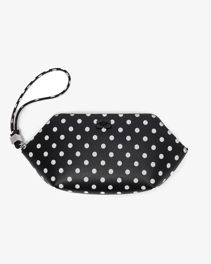 Ganni Bou-Kosmetiktasche mit Punkten schwarz 