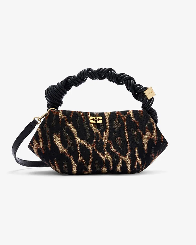 Ganni Mini-Bou-Tasche in metallischem Cloqué Bronze Bronze