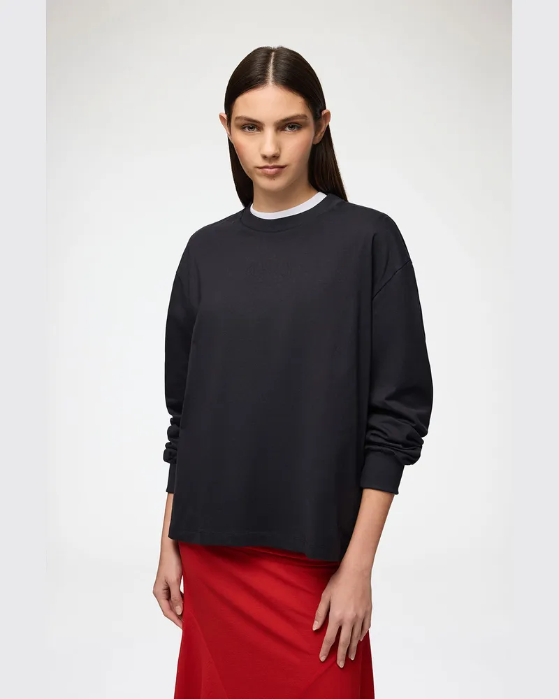 Ganni gemischt Essential Basic-Langarmshirt Bio-Baumwolle - Größe Gemischt