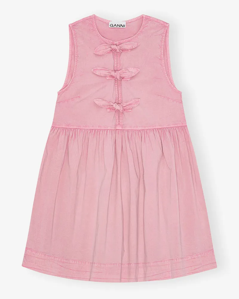 Ganni rosa gewaschenes Kleid Bio-Baumwolle - Größe Rosa