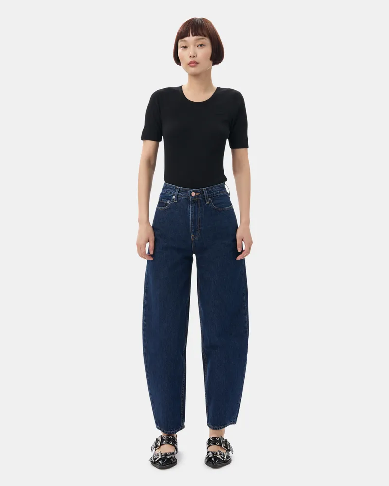 Ganni dunkelblau Stone Dunkelblaue Stary-Jeans Baumwolle - Größe Dunkelblau