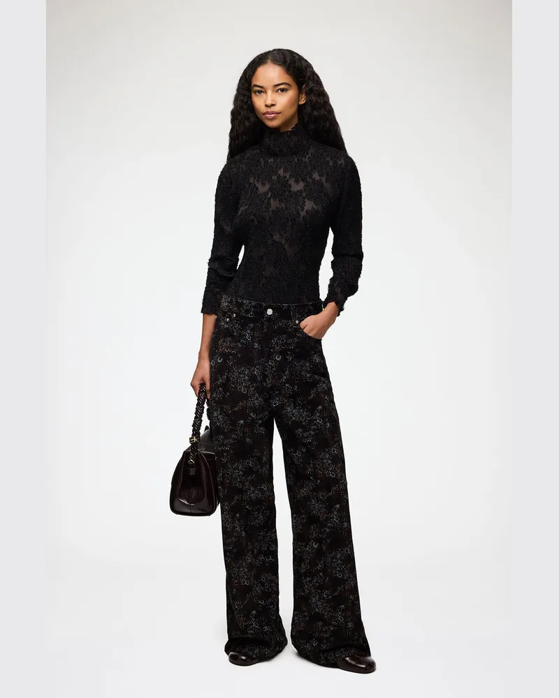 Ganni Marri-Jeans aus bedrucktem Denim Winter Moss Winter