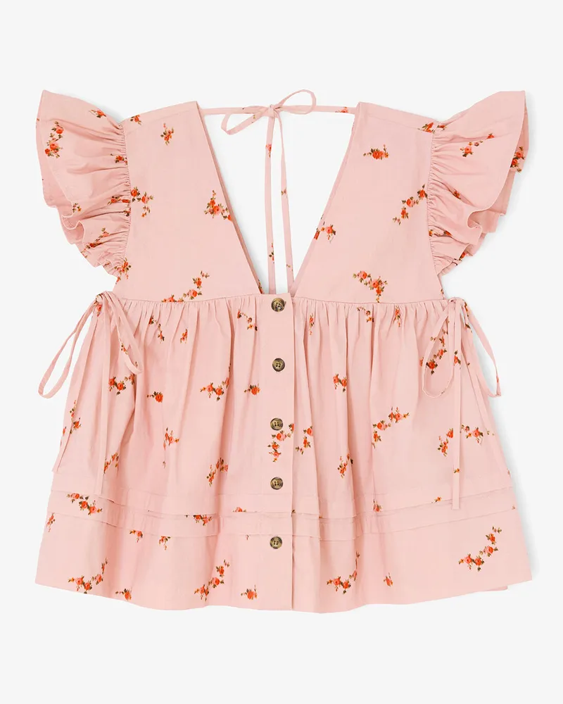 Ganni rosa Bluse aus Baumwolle Bio-Baumwolle - Größe Rosa