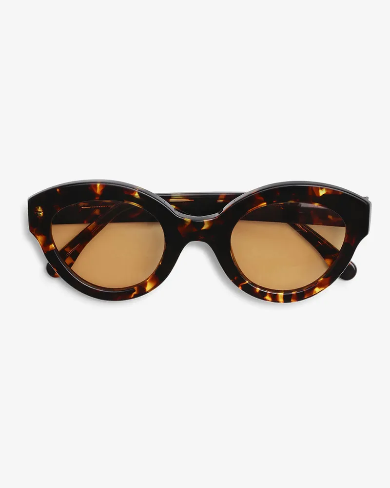 Ganni braun Chunky Round Sonnenbrille Braun
