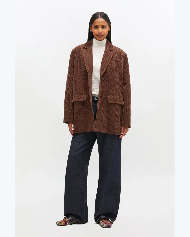 Ganni braun Brauner Cordblazer Baumwolle - Größe Braun
