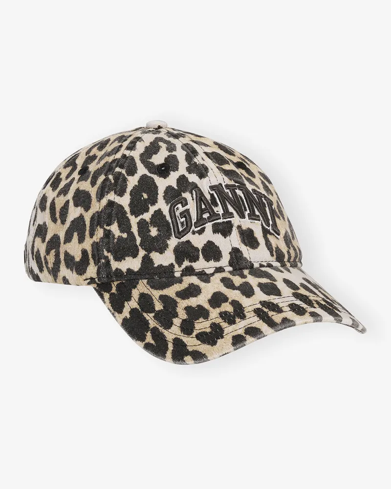 Ganni Leopard-Canvas-Kappe gemischt Gemischt