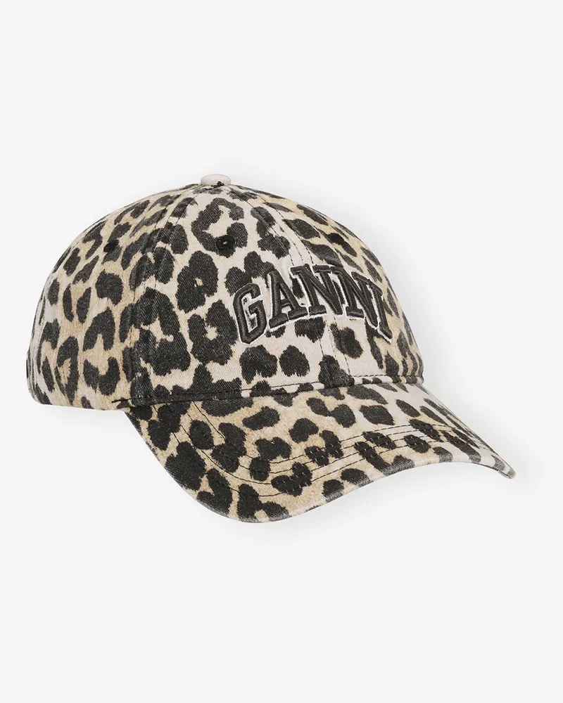 Ganni Leopard-Canvas-Kappe gemischt Gemischt