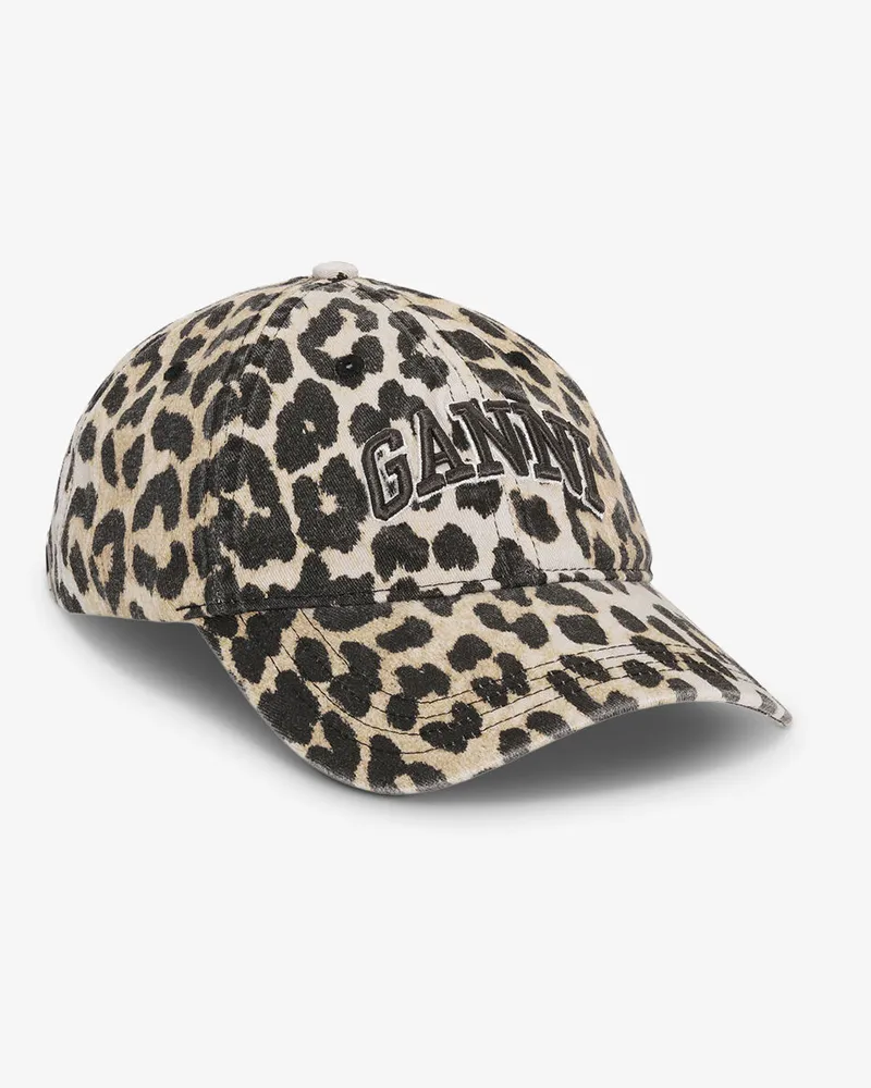 Ganni Cap in Leopard-Canvas gemischt Gemischt