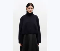 marineblau Rollkragenpullover aus Wolle - Größe