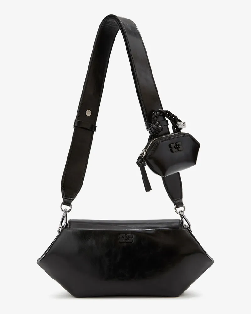 Ganni Glänzende „East/West"-Bou-Tasche in Schwarz Schwarz