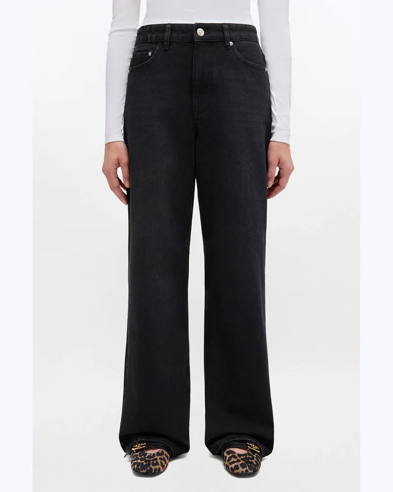 Ganni schwarz Schwarze Izey-Jeans Bio-Baumwolle - Größe Schwarz