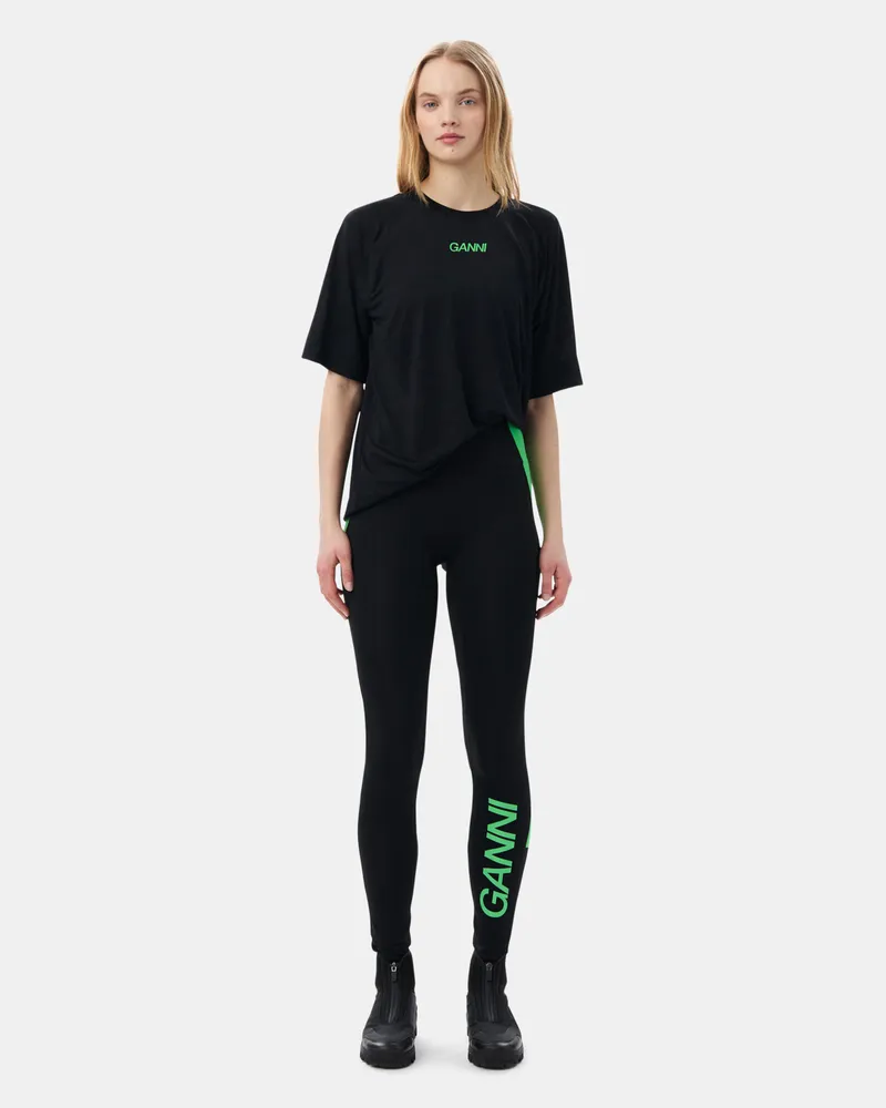 Ganni schwarz Ultra-High-Waist-Sportleggings Recycelte Nylon - Größe Schwarz