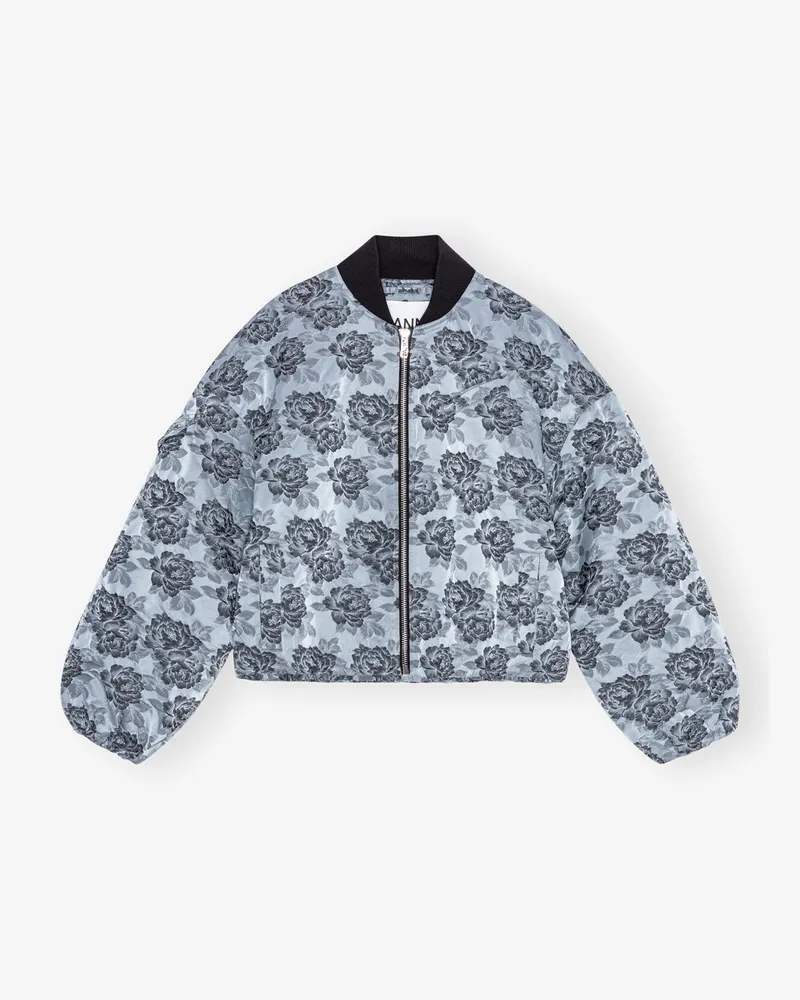 Ganni Botanical Jacquard Bomber Jacket - Größe Illusion blau Illusion