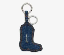 Westernstiefel-Schlüsselanhänger aus Denim blau