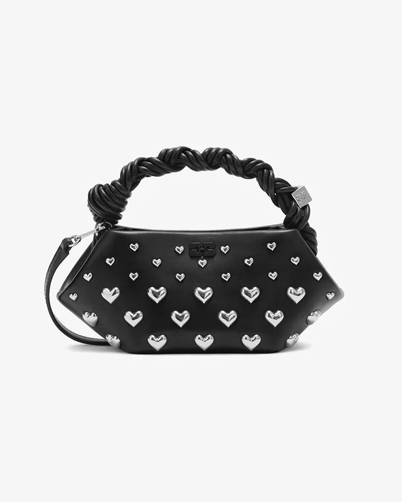 Ganni Mini Bou Tasche in Schwarz mit Nieten Schwarz