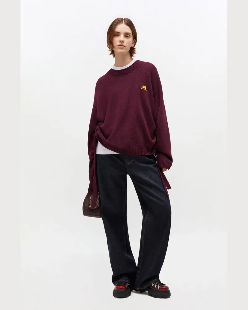 Ganni burgunderrot rot Burgunderroter Pullover aus einer Wollmischung Wolle - Größe Burgunderrot