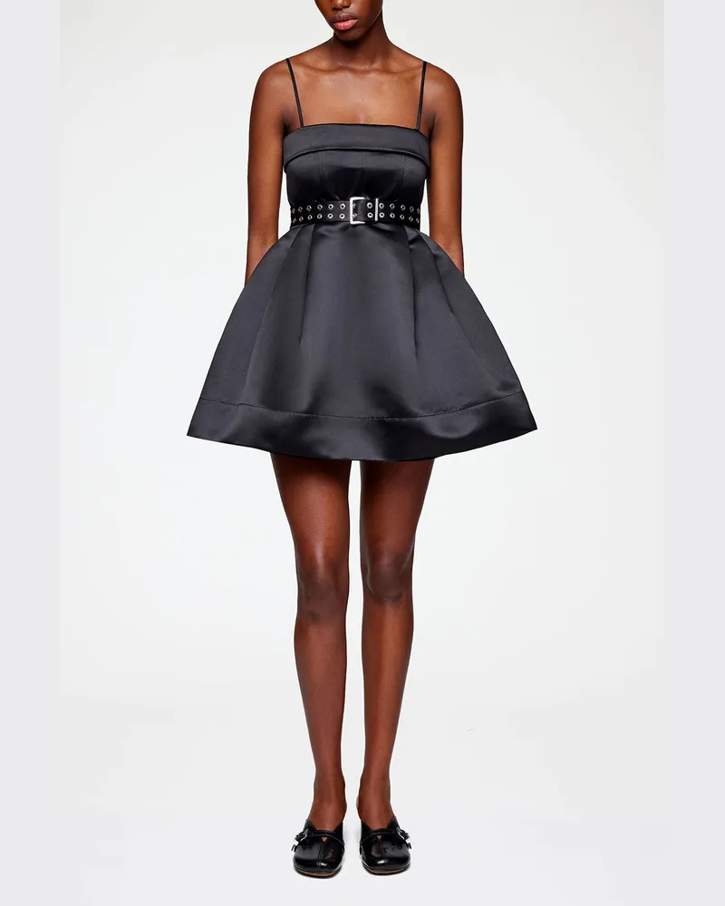 Ganni Kleid aus Satin in Schwarz - Größe Schwarz