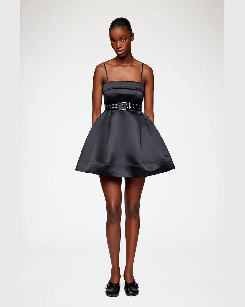 Ganni Kleid aus Satin in Schwarz - Größe Schwarz