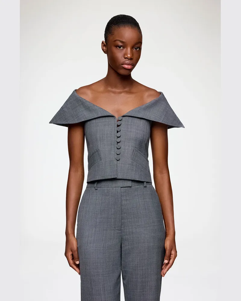 Ganni gemischt Vest in grau Wool Melange - Größe Gemischt