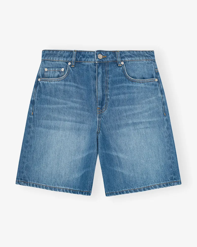 Ganni blau Mittelblaue Jeansshorts Bio-Baumwolle - Größe Blau