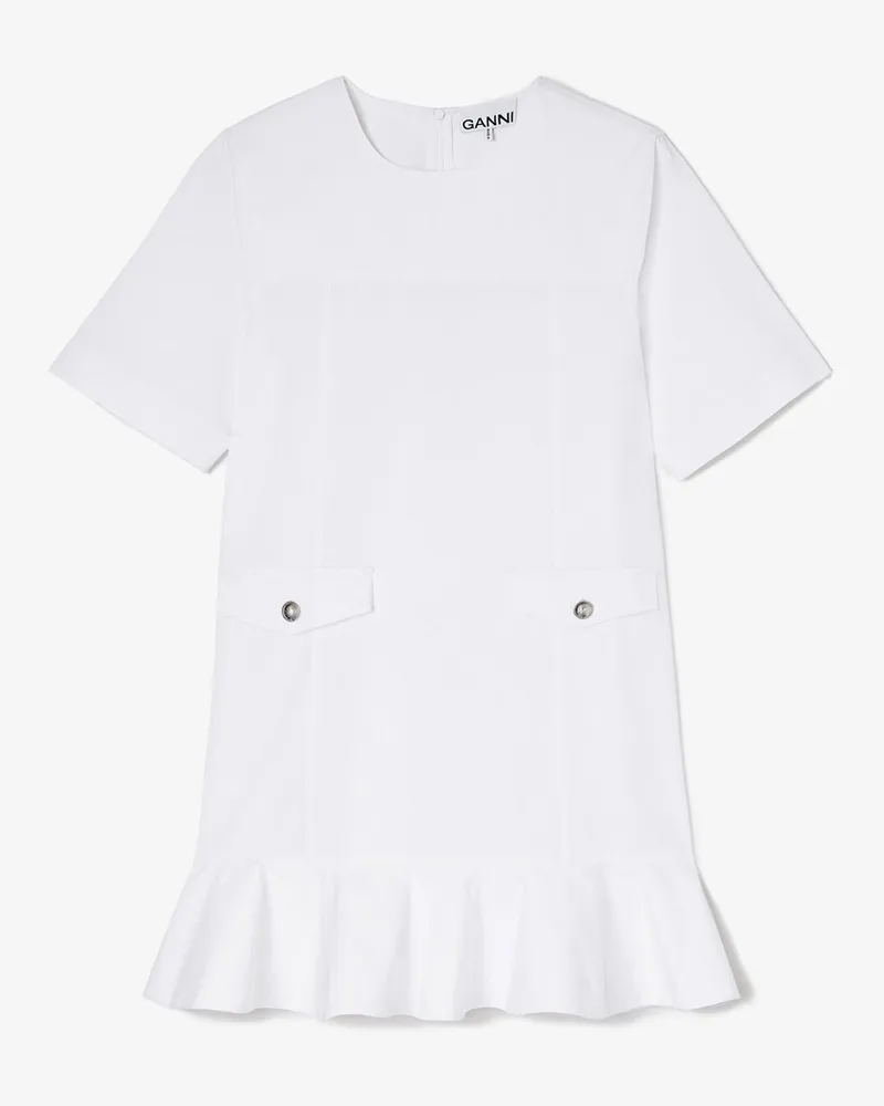 Ganni weiß Minikleid aus Stretch-Baumwolle Bio-Baumwolle - Größe Weiß