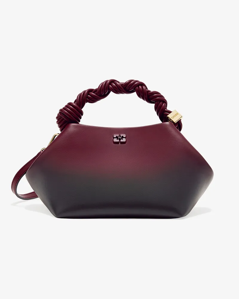 Ganni Kleine Bou Tasche in Rot-Verlauf Tawny Port Tawny