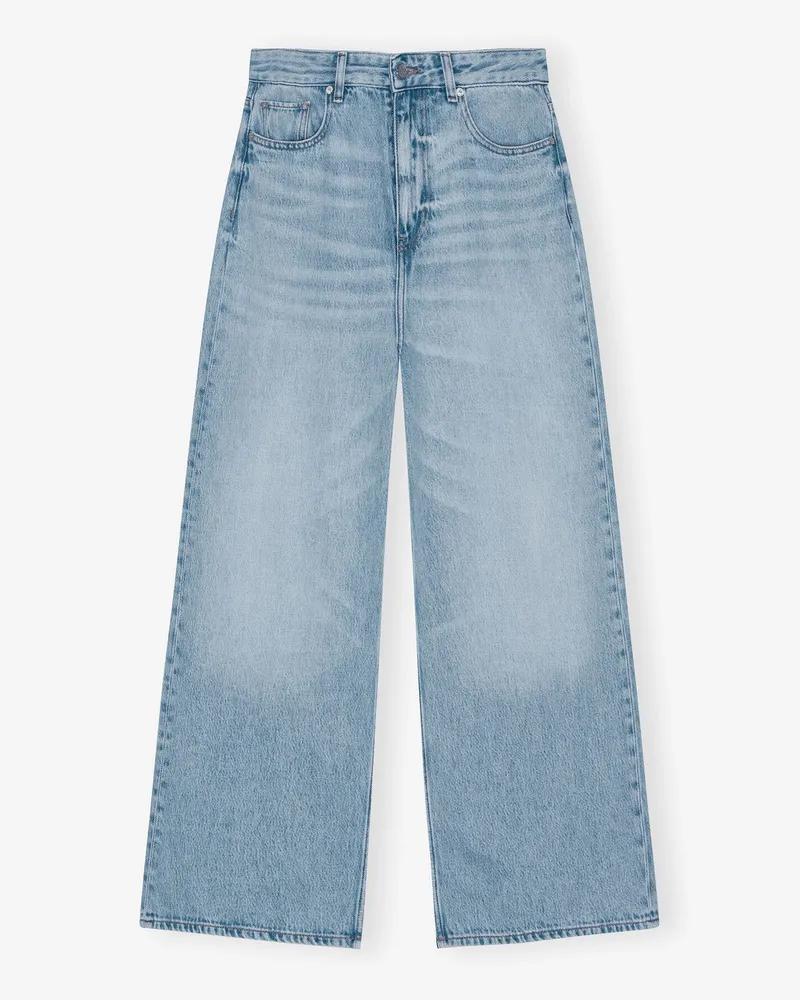 Ganni blau Hellblaue Baggy-Jeans Bio-Baumwolle - Größe Blau