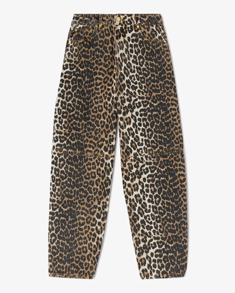 Ganni braun Stary-Jeans mit Leopardenmuster Bio-Baumwolle - Größe Braun