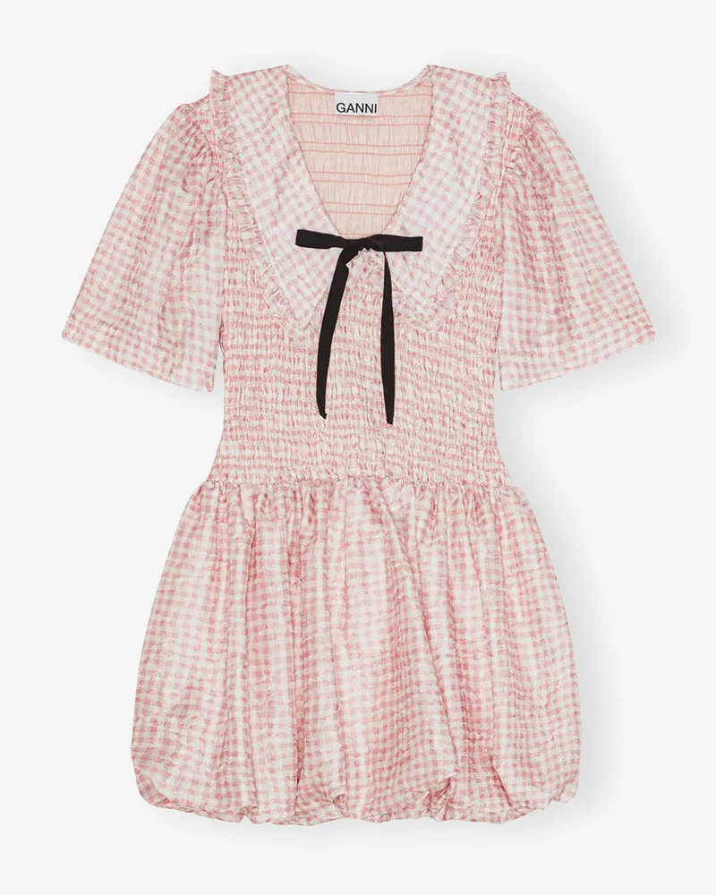 Ganni Rosa kariertes Kleid - Größe Rosa