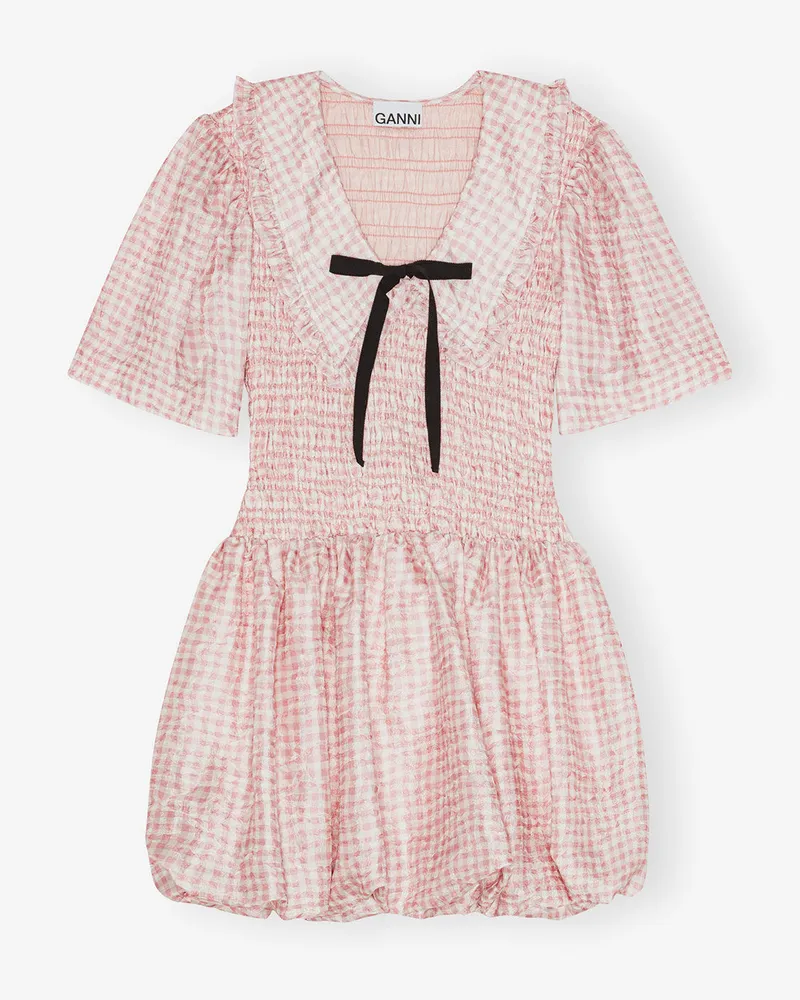 Ganni Rosa kariertes Kleid - Größe Rosa