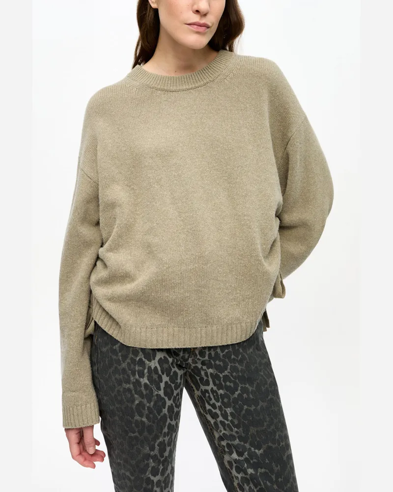 Ganni grün Brauner Oversize-Pullover aus Future-Wollmischgewebe Recycling-Wolle - Größe Grün