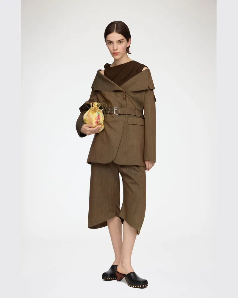 Ganni Canteen Blazer aus Wollmischung in Braun Recycling-Wolle - Größe Canteen