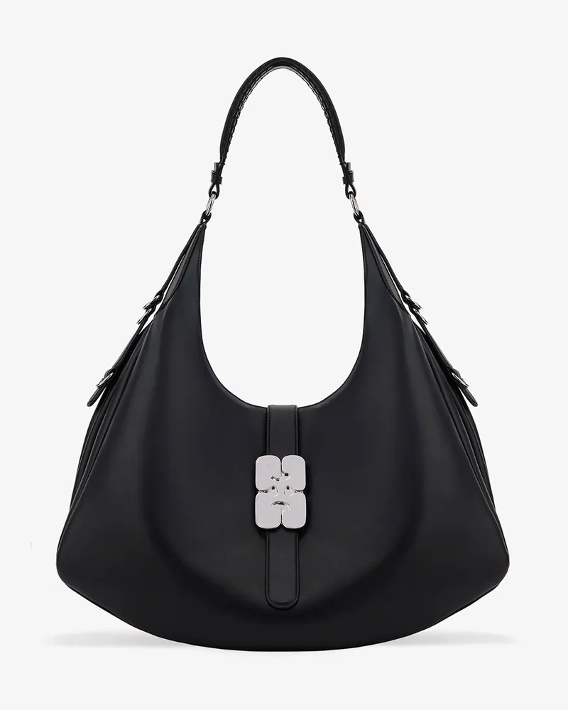 Ganni Große schwarze Kat-Tasche schwarz Schwarz