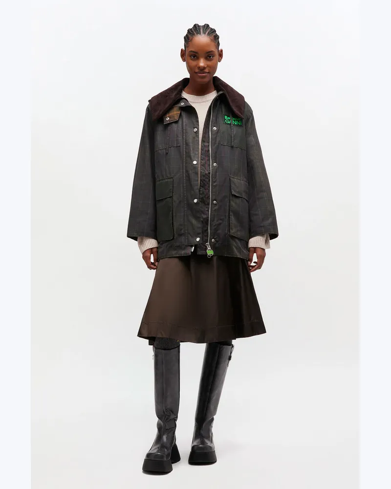 Ganni grün Jacke in Baumwolle - Größe Grün