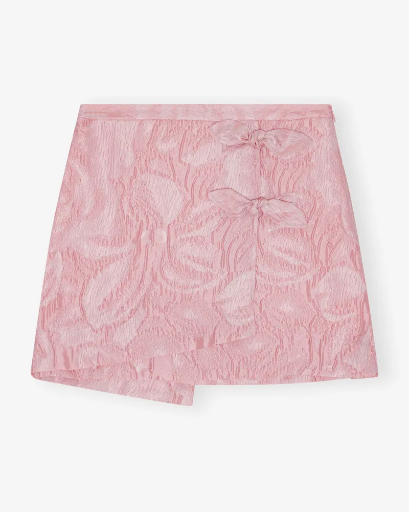 Ganni Rosa texturierter Cloqué Minirock - Größe Bleached Mauve Bleached