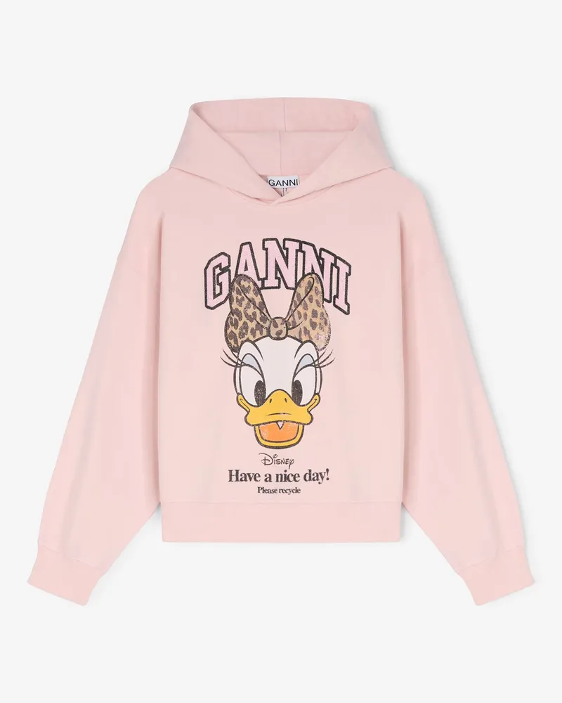 Ganni Chalk rosa x Disney - Daisy-Duck-Crop-Hoodie - Größe Chalk
