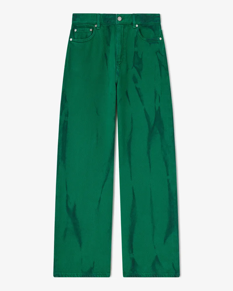 Ganni Fern grün Izey-Jeans aus schwerem Denim Bio-Baumwolle - Größe Fern