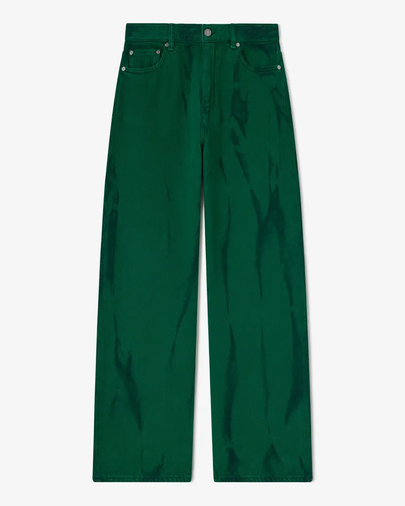 Ganni Fern grün Izey-Jeans aus schwerem Denim Bio-Baumwolle - Größe Fern