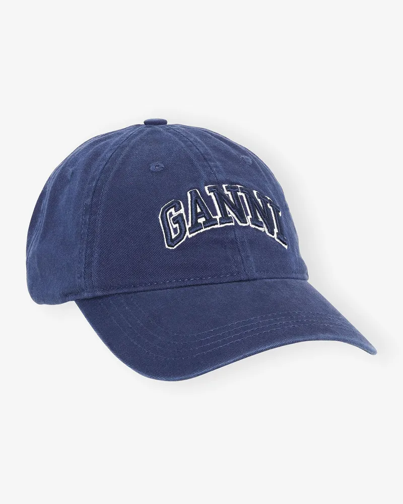 Ganni Marineblaue Canvas-Kappe marineblau Marineblau