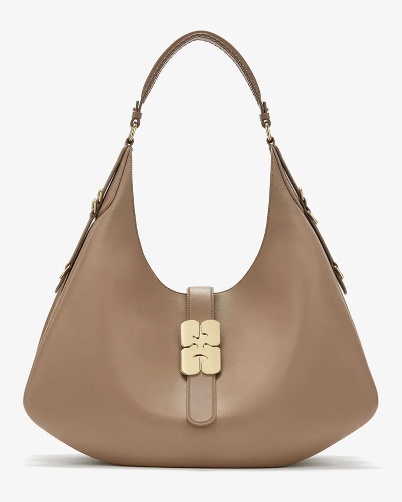 Ganni Große Kat-Tasche in Braun Coca Mocha Coca