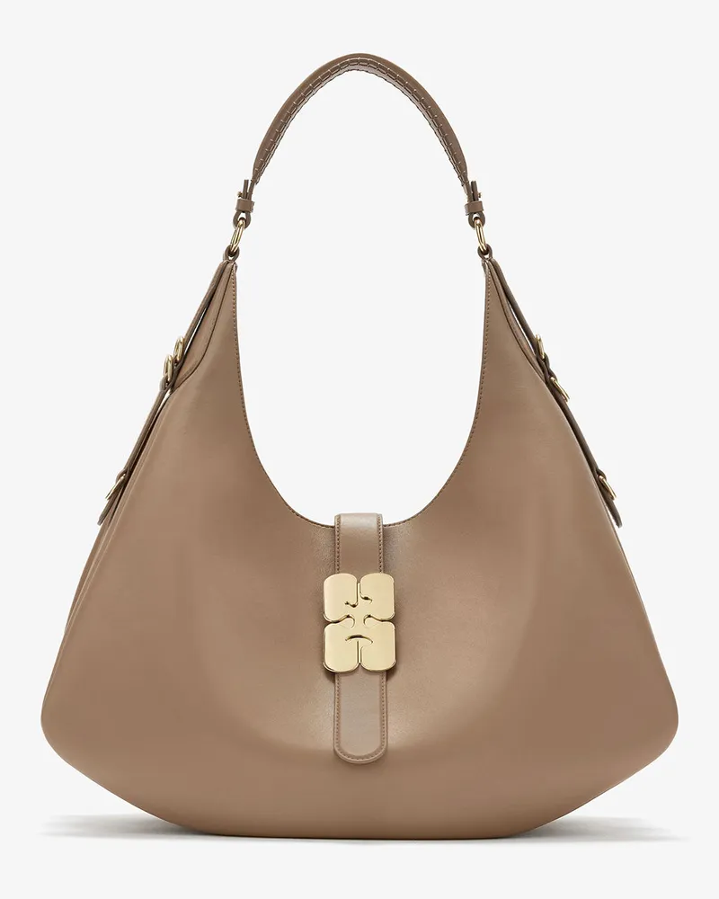 Ganni Große Kat-Tasche in Braun Coca Mocha Coca