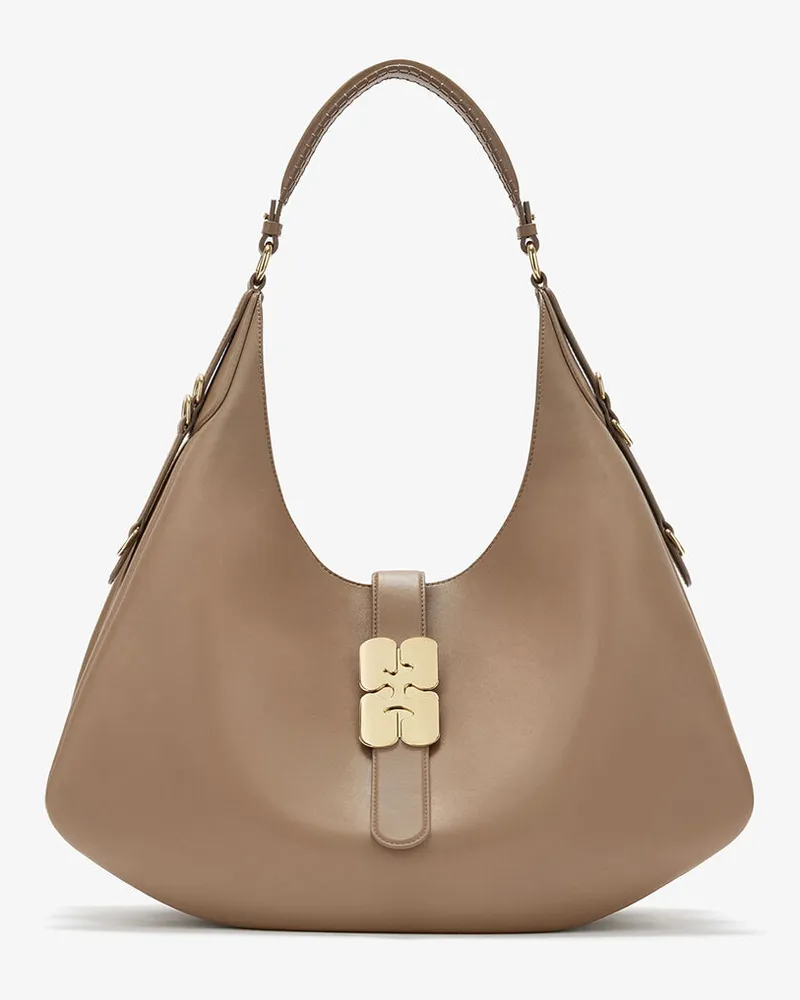 Ganni Große Kat-Tasche in Braun Coca Mocha Coca