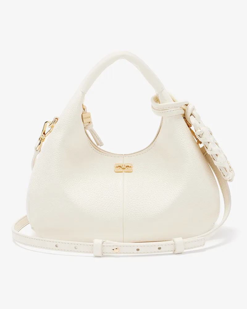 Ganni Mini-Hobo-Tasche in Weiß Weiß