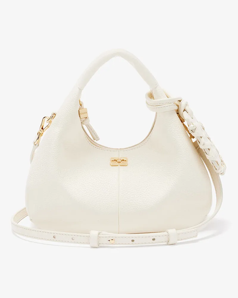 Ganni Mini-Hobo-Tasche in Weiß Weiß