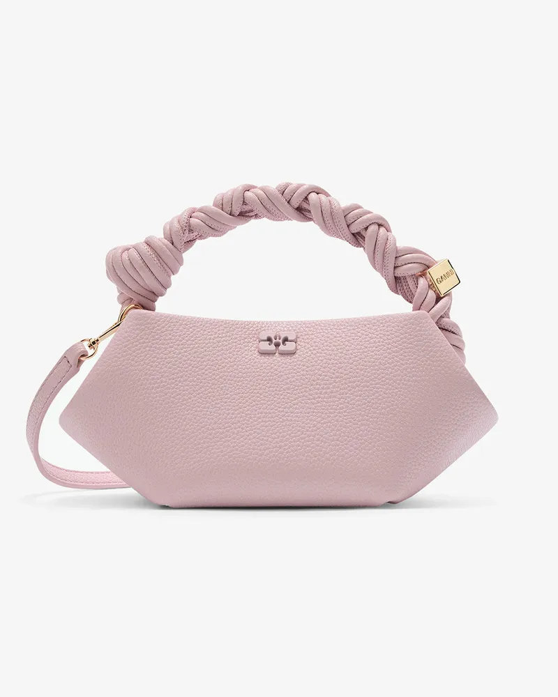 Ganni Genarbte Mini-Bou-Tasche Chalk rosa Chalk