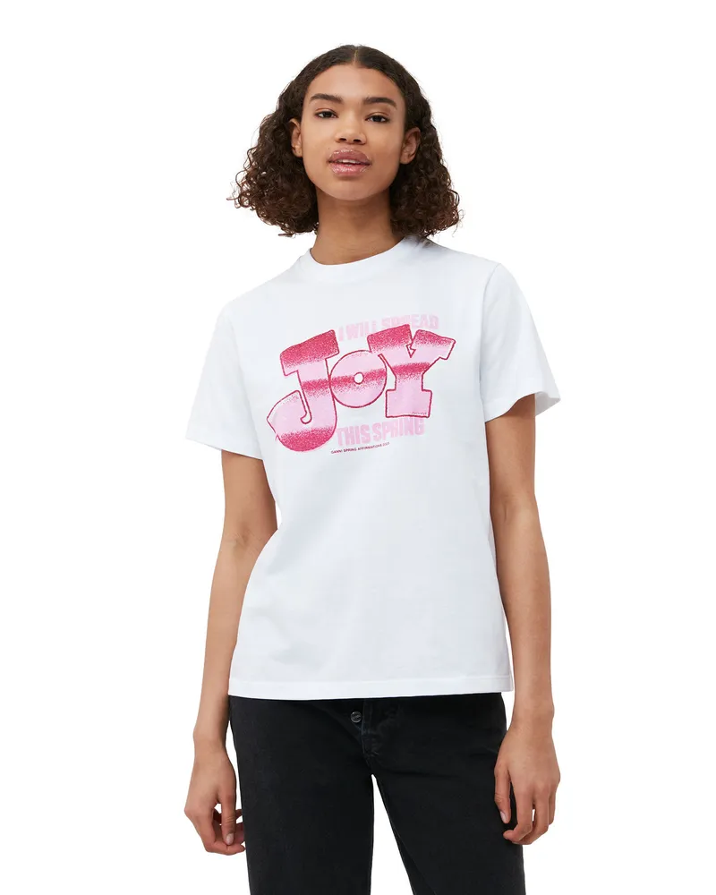 Ganni weiß Entspanntes Joy-T-Shirt Bio-Baumwolle - Größe Weiß
