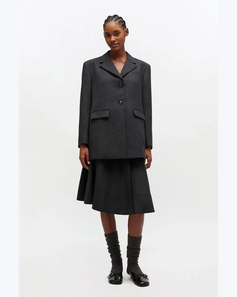 Ganni gemischt Anzugblazer aus grauer Wolle - Größe Gemischt