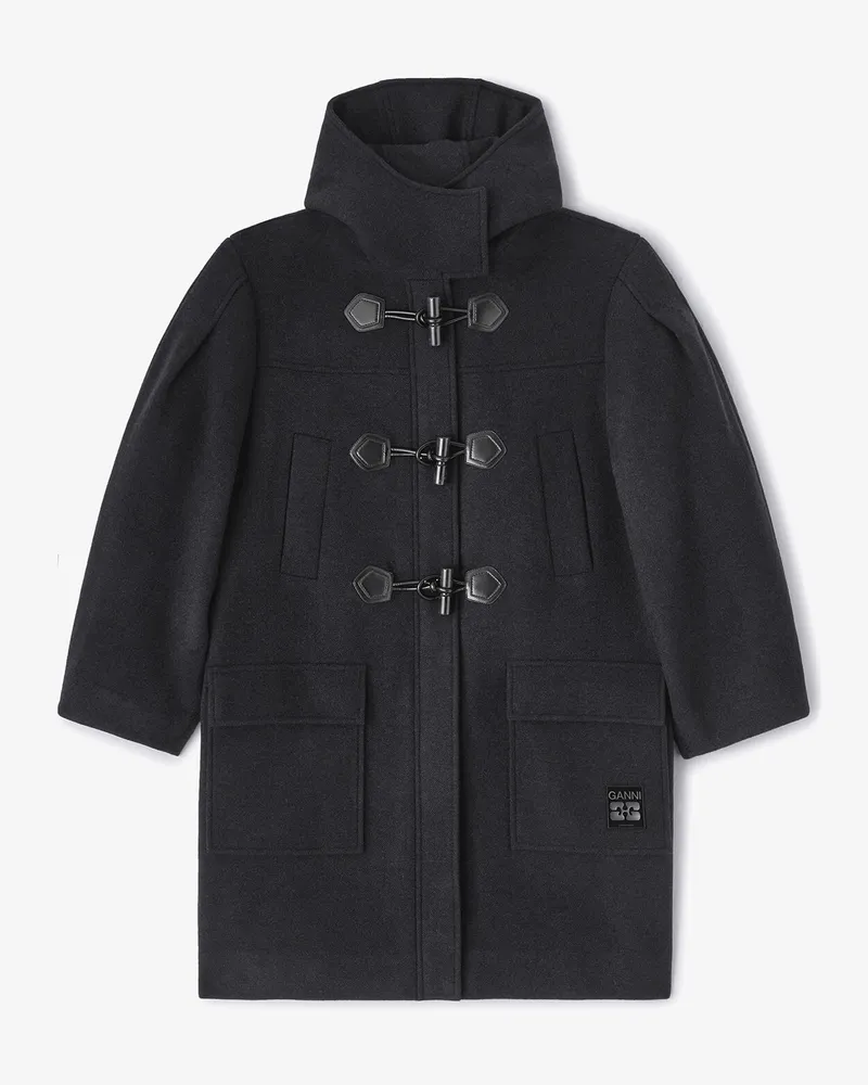 Ganni Dufflecoat aus Wolle braun Braun
