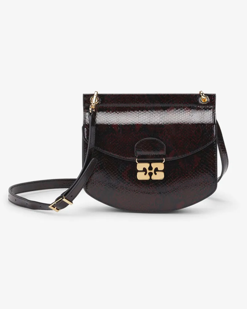 Ganni Snake burgunderrot Small Apo-G Tasche Dark Burgunderrot